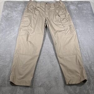 33,000ft Pants Mens 40x32 2XL Khaki Ripstop Cargo Hiking Elastic Tactical Trail